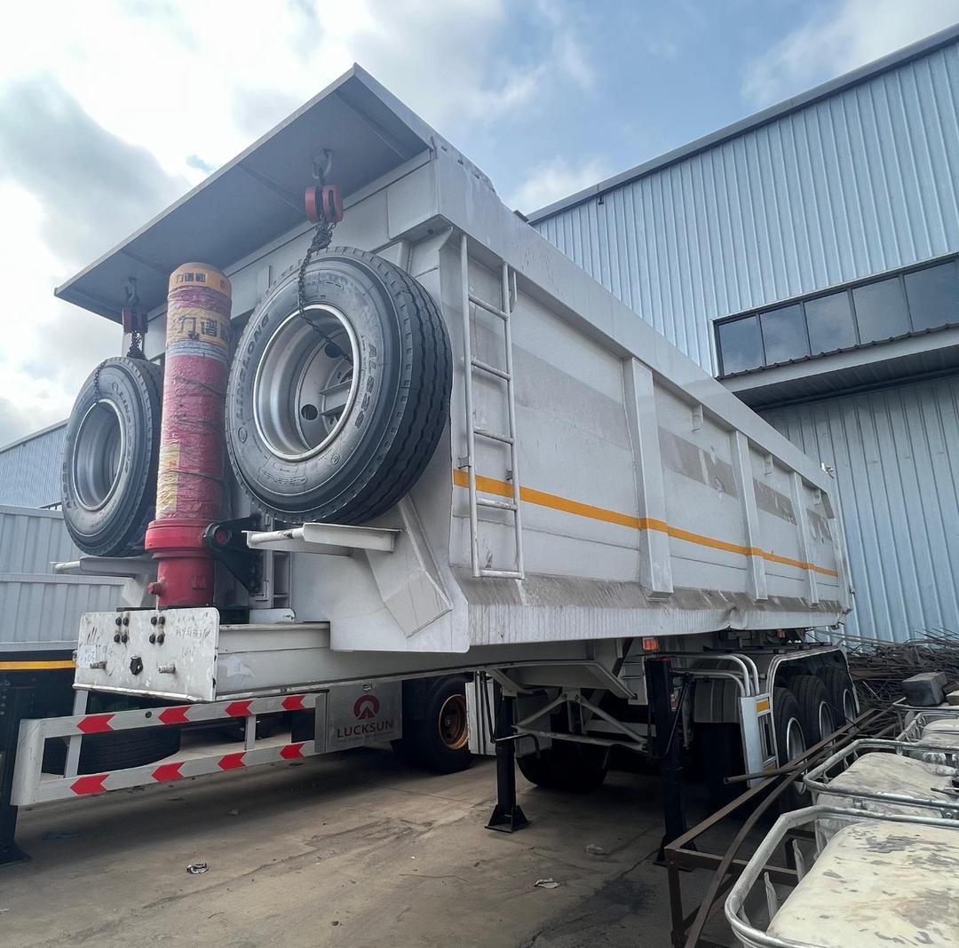 White dump trailer rear